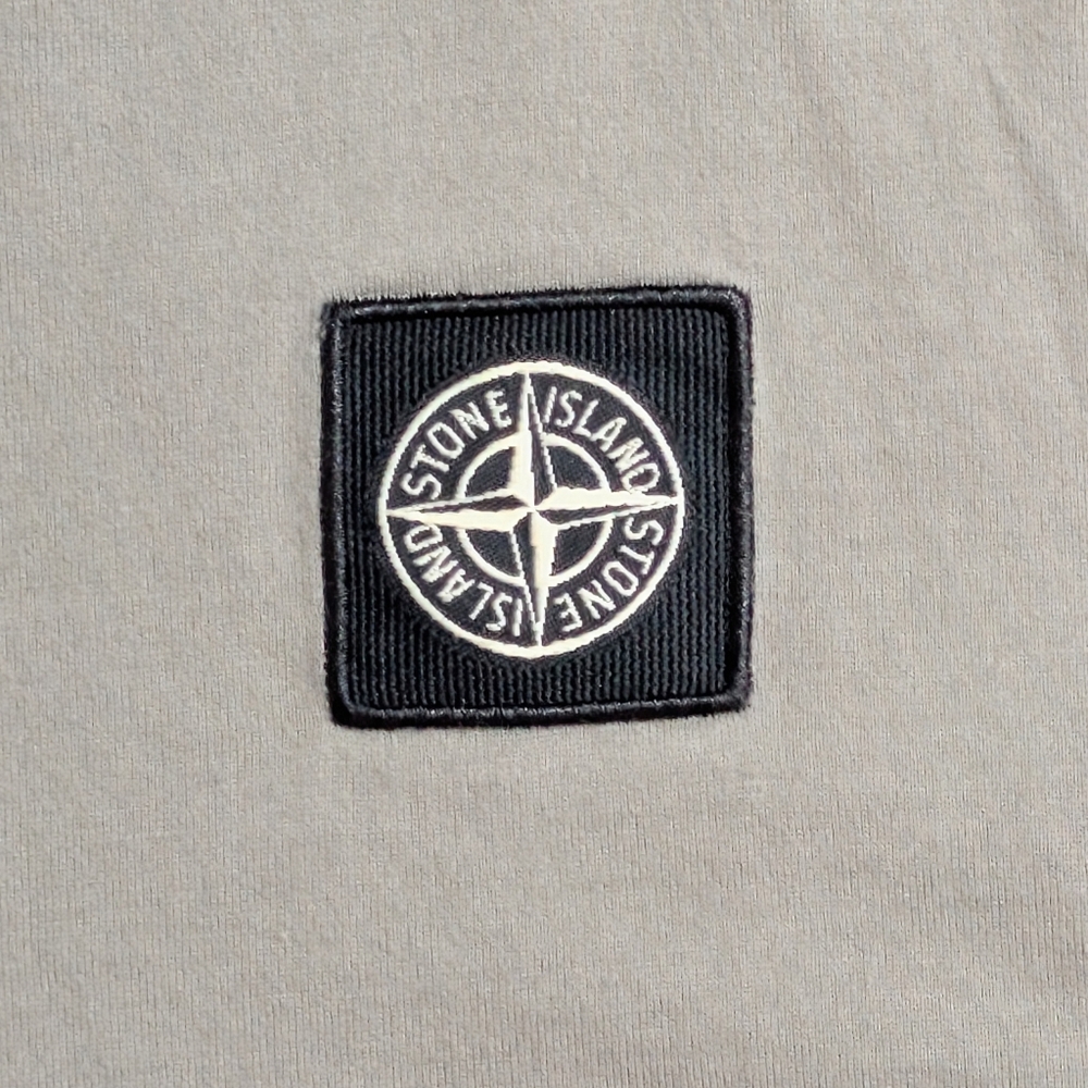 Stone Island Short-Sleeve T-Shirt in Gray with Compass-logo Patch Size M Men's